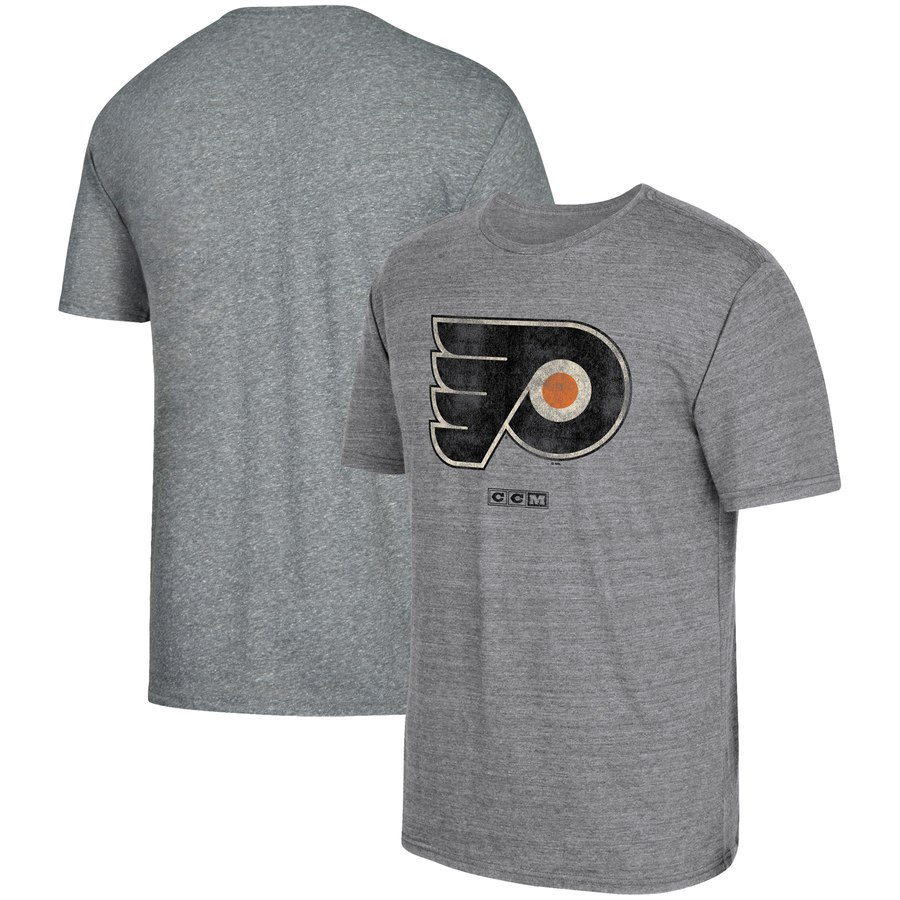 Philadelphia Flyers adidas Heritage Logo Series Tri-Blend T-Shirt Gray