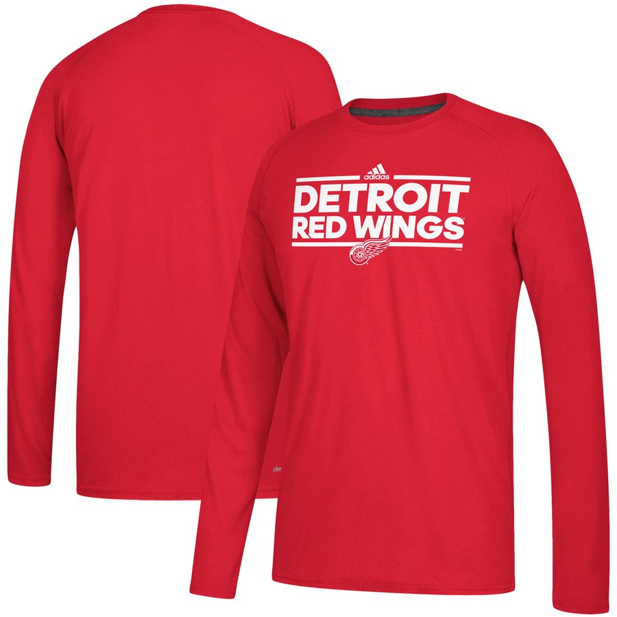 Detroit Red Wings adidas Dassler climalite Long Sleeve Raglan T-Shirt Red