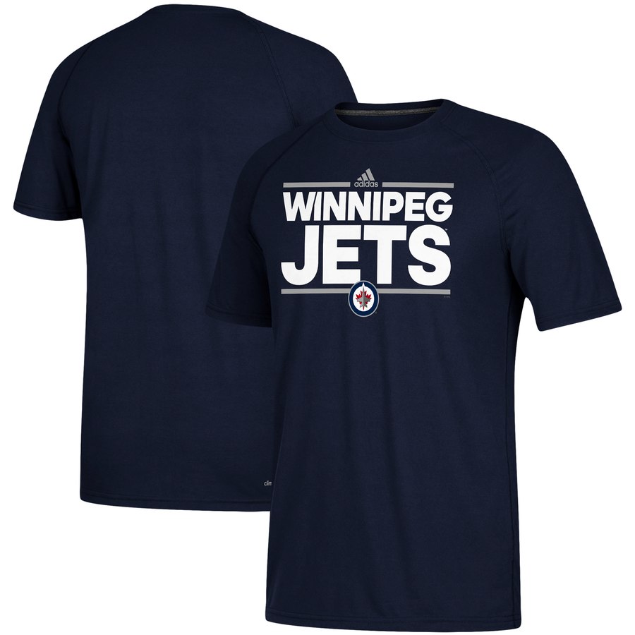 Winnipeg Jets adidas Dassler climalite Raglan T-Shirt Navy