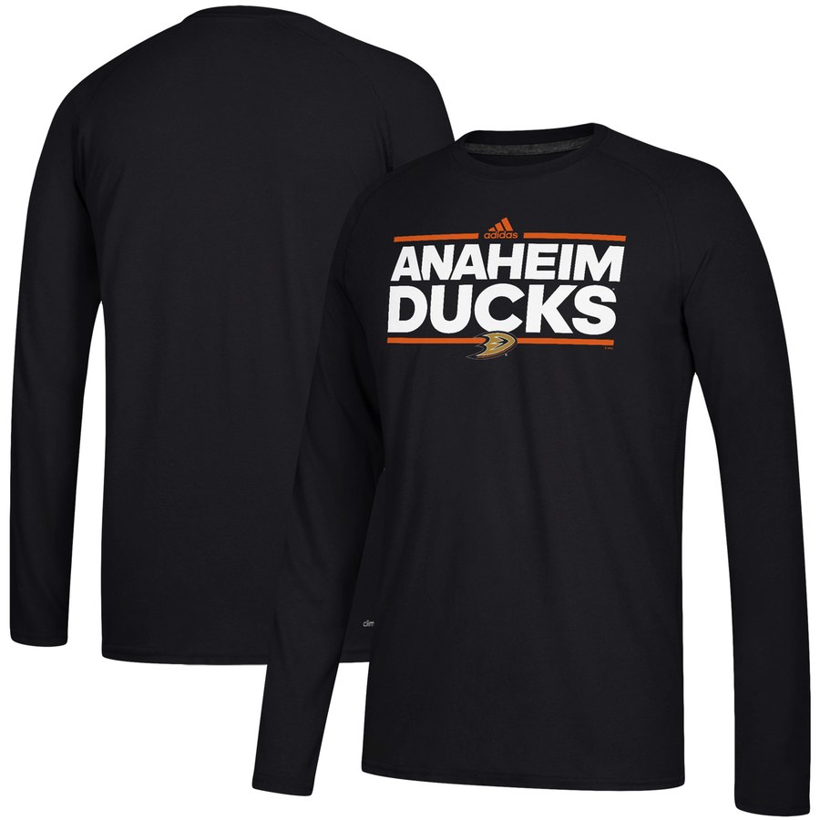 Anaheim Ducks adidas Dassler climalite Long Sleeve Raglan T-Shirt Black