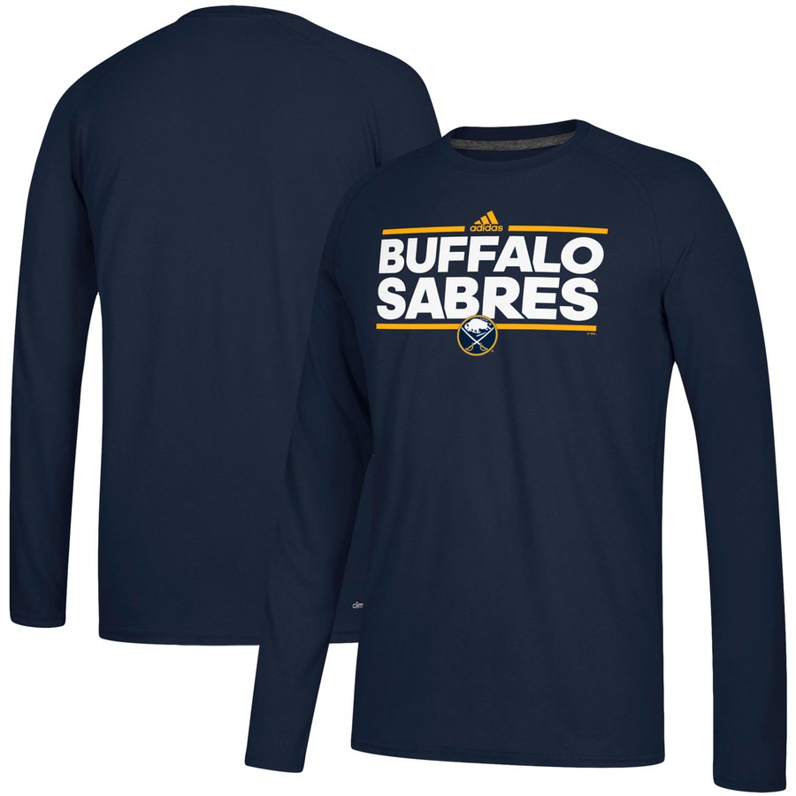 Buffalo Sabres adidas Dassler climalite Long Sleeve Raglan T-Shirt Navy