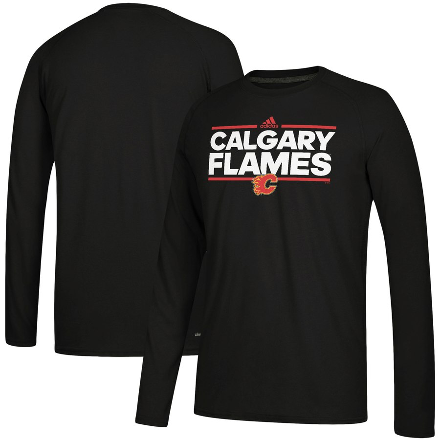 Calgary Flames adidas Dassler climalite Long Sleeve Raglan T-Shirt Black