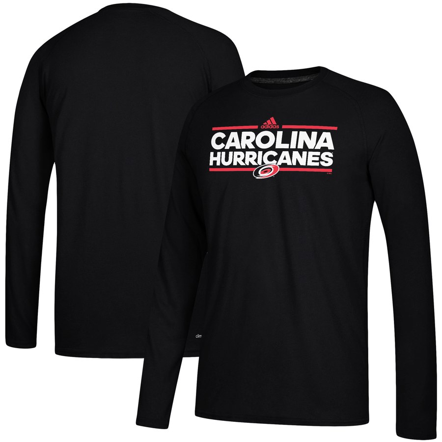 Carolina Hurricanes adidas Dassler climalite Long Sleeve Raglan T-Shirt Black