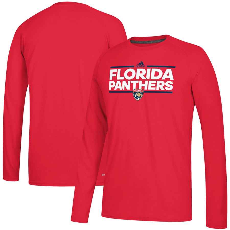 Florida Panthers adidas Dassler climalite Long Sleeve Raglan T-Shirt Red