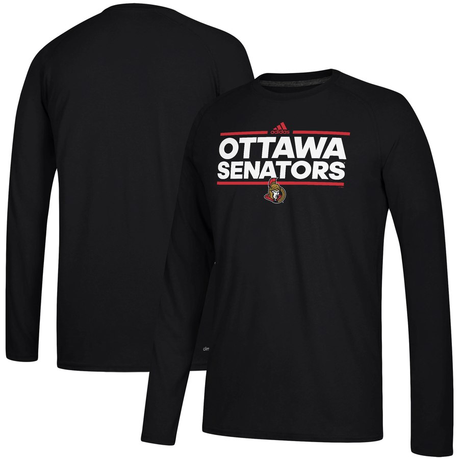 Ottawa Senators adidas Dassler climalite Long Sleeve Raglan T-Shirt Black