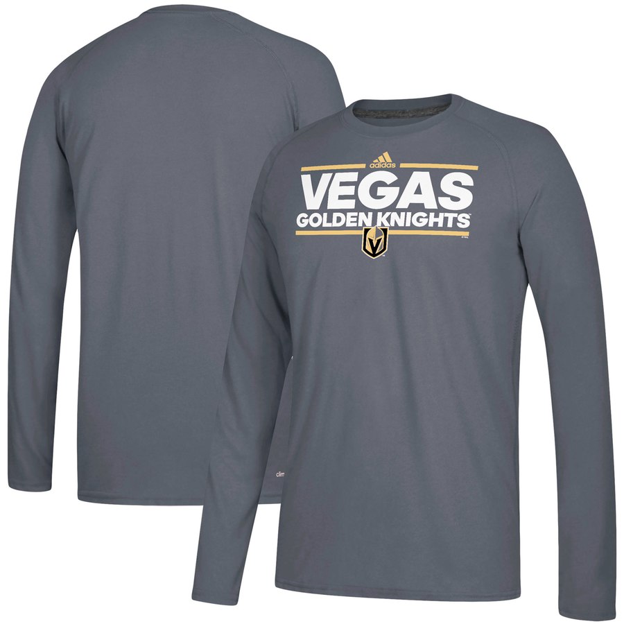 Vegas Golden Knights adidas Dassler climalite Long Sleeve Raglan T-Shirt Gray