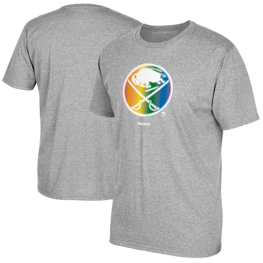 Buffalo Sabres Reebok Rainbow Pride T-Shirt Gray