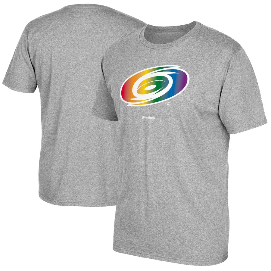 Carolina Hurricanes Reebok Rainbow Pride T-Shirt Gray