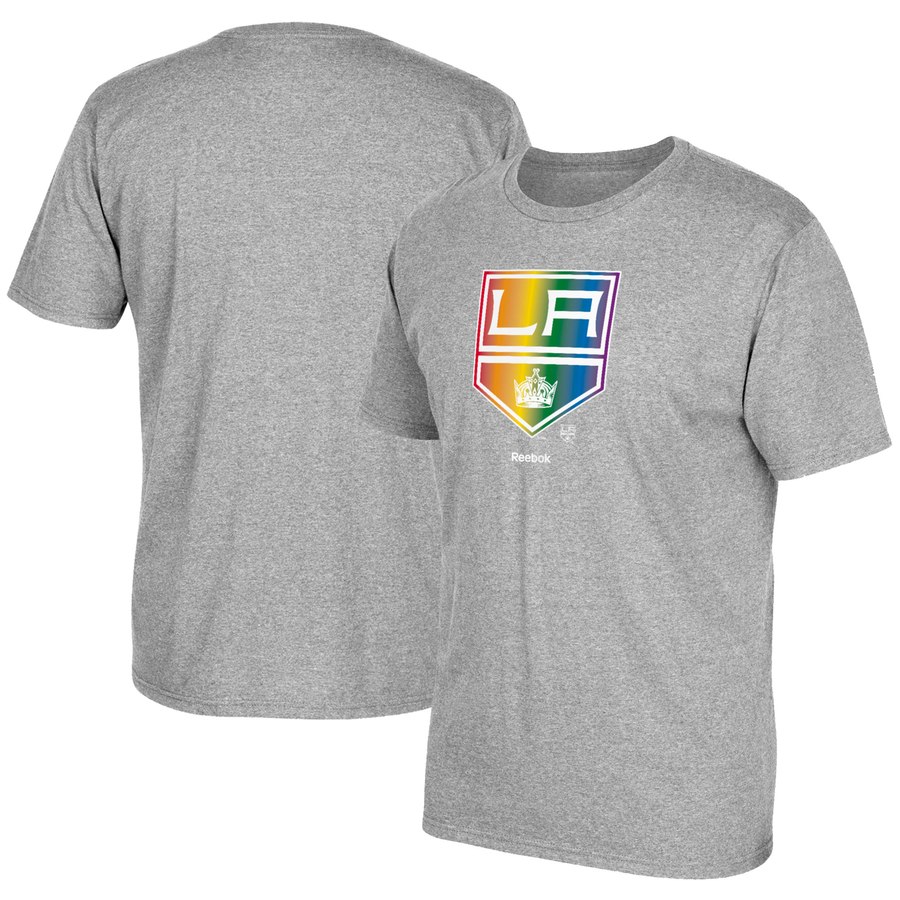 Los Angeles Kings Reebok Rainbow Pride T-Shirt Gray