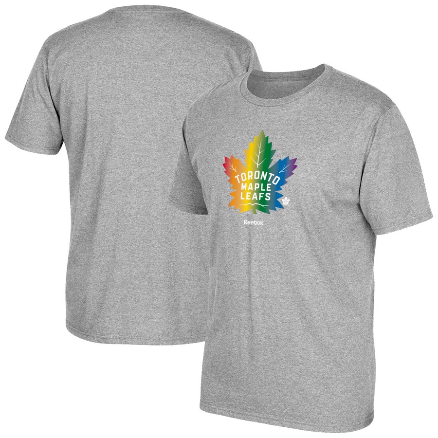 Toronto Maple Leafs Reebok Rainbow Pride T-Shirt Gray