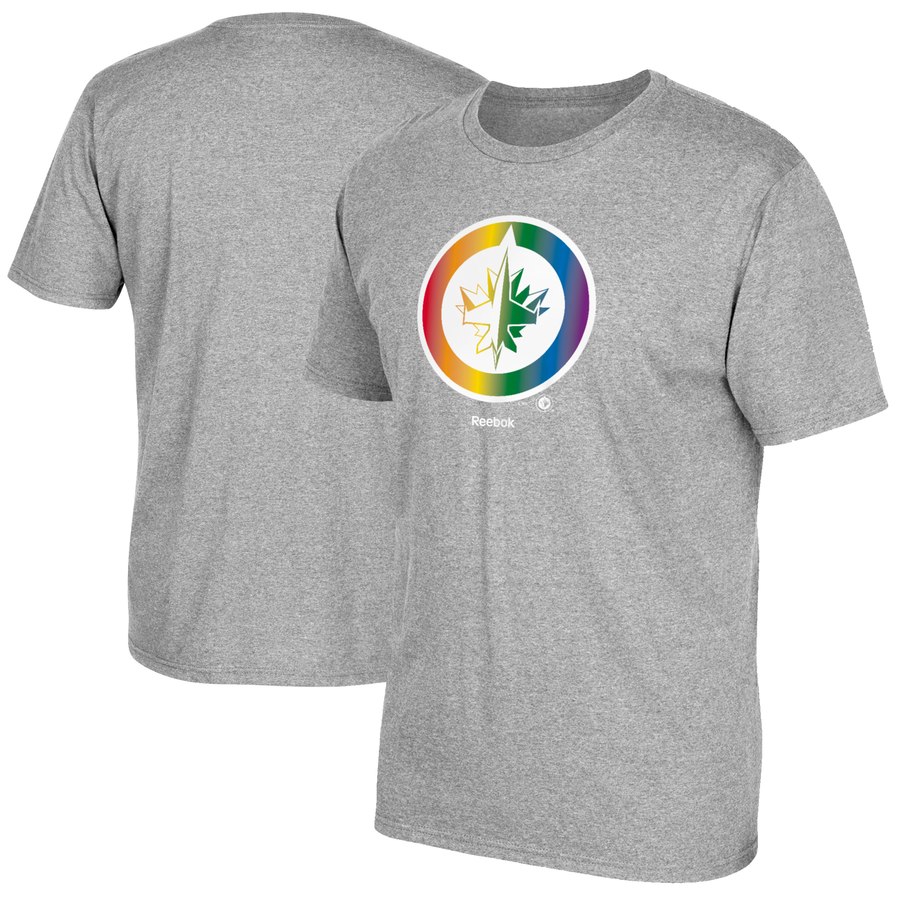 Winnipeg Jets Reebok Rainbow Pride T-Shirt Gray