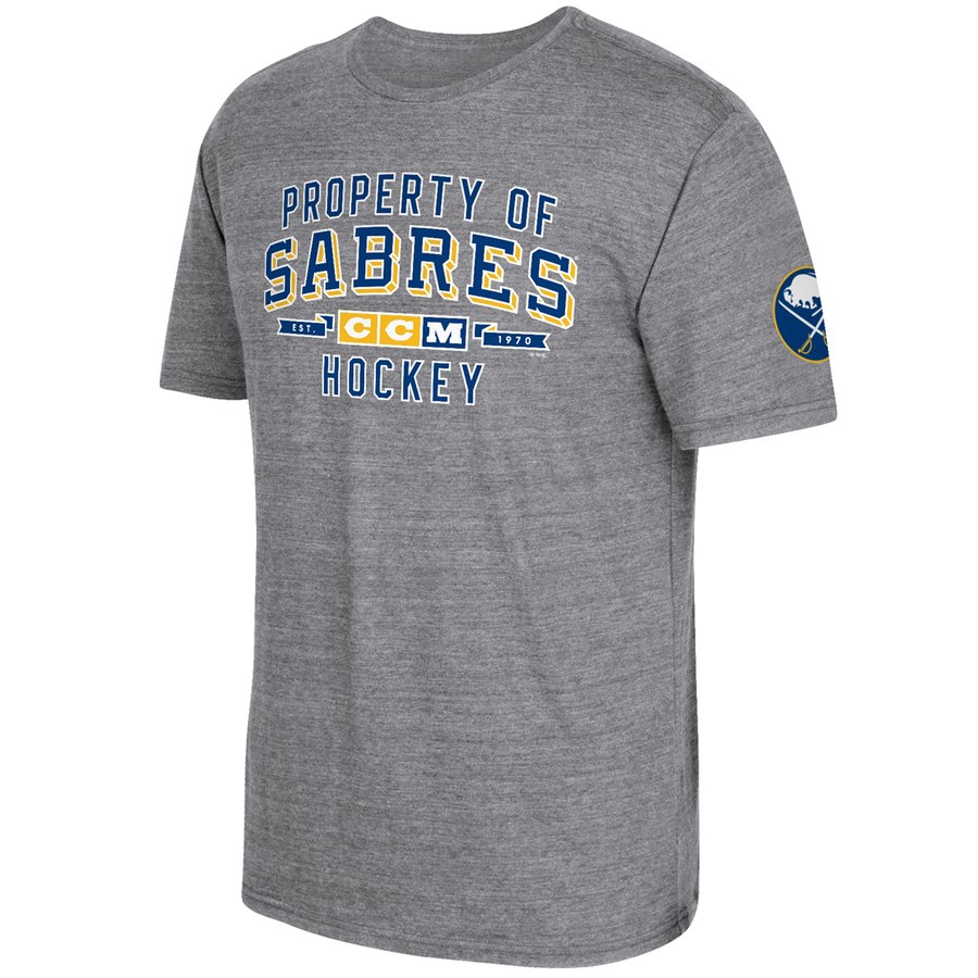 Buffalo Sabres CCM Property Block Tri-Blend T-Shirt Gray