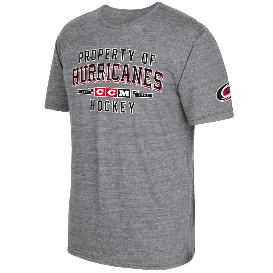 Carolina Hurricanes CCM Property Block Tri-Blend T-Shirt Gray