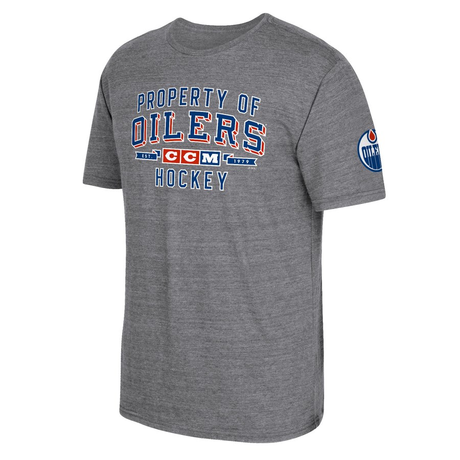 Edmonton Oilers CCM Property Block Tri-Blend T-Shirt Gray