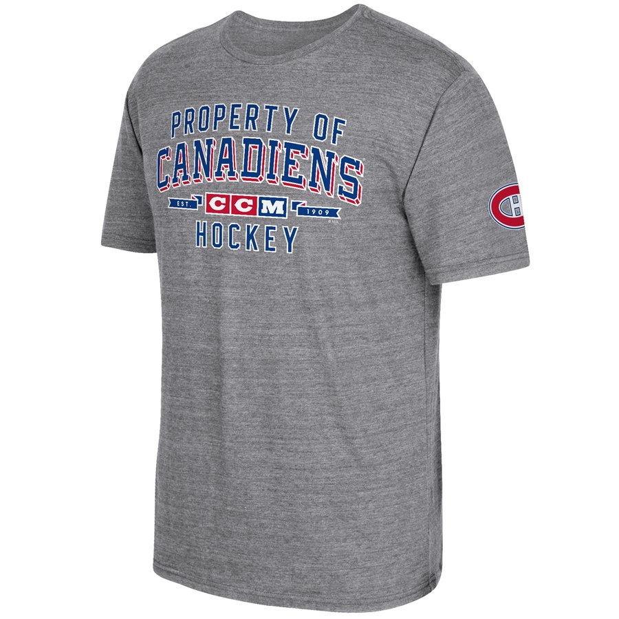 Montreal Canadiens CCM Property Block Tri-Blend T-Shirt Gray