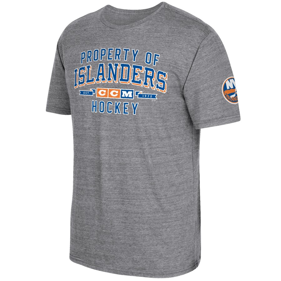 New York Islanders CCM Property Block Tri-Blend T-Shirt Gray