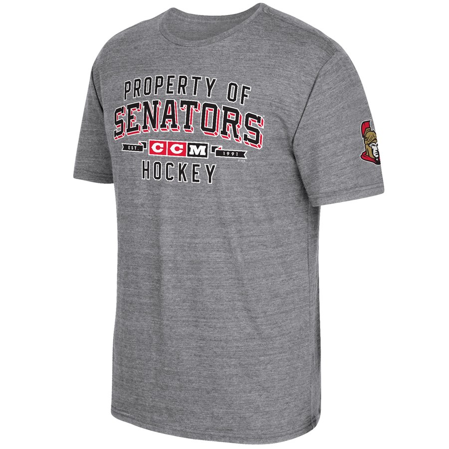 Ottawa Senators CCM Property Block Tri-Blend T-Shirt Gray