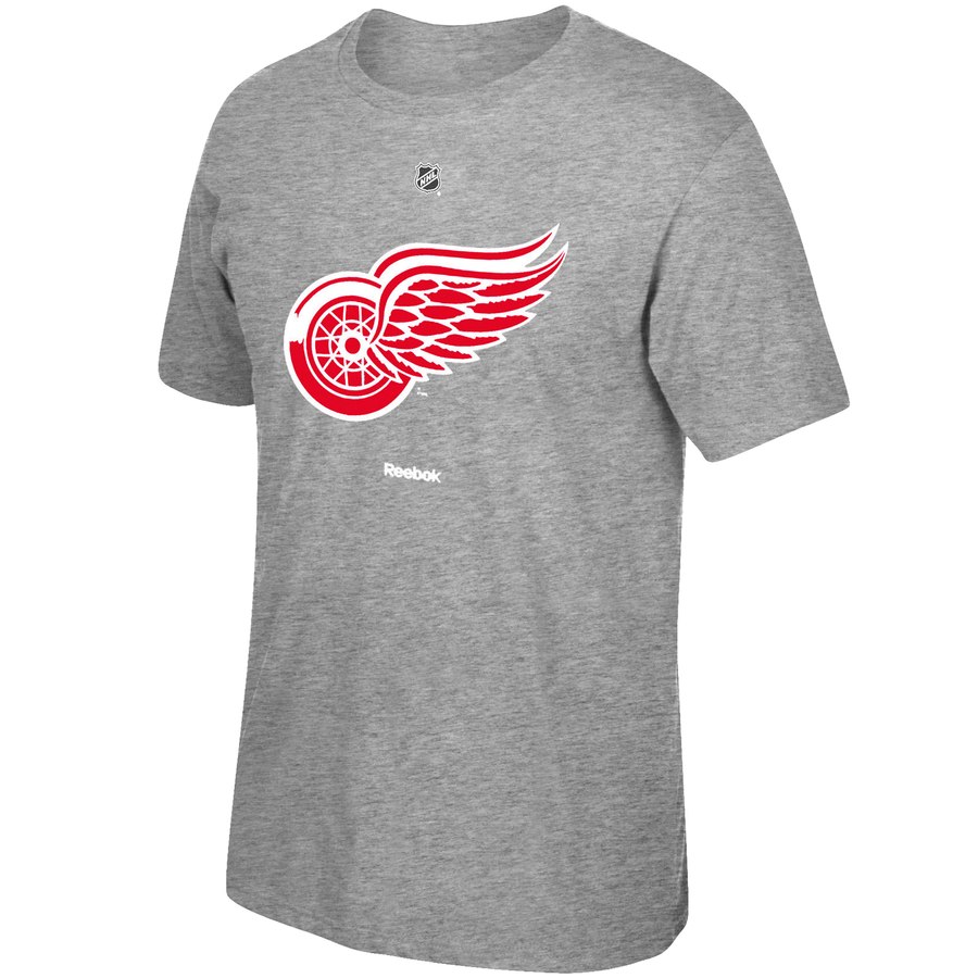 Detroit Red Wings Reebok Primary Logo T-Shirt Gray