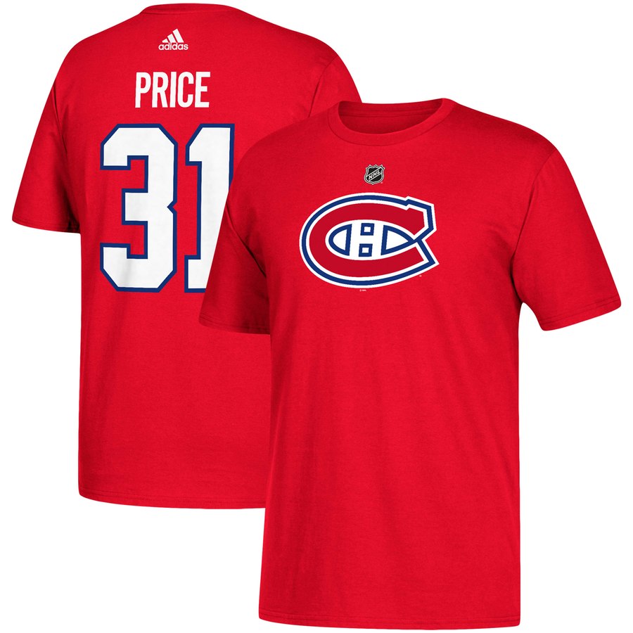 Montreal Canadiens #31 Carey Price adidas Name & Number T-Shirt Red