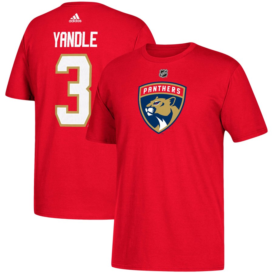 Florida Panthers #3 Keith Yandle adidas Name & Number T-Shirt Red