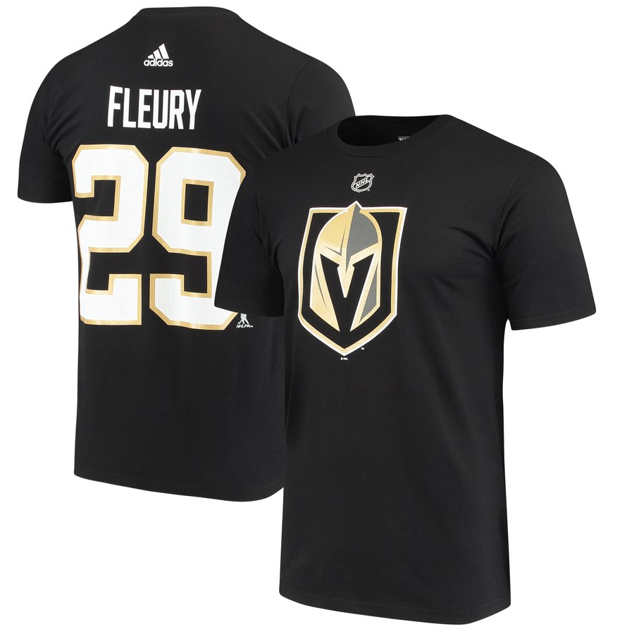 Vegas Golden Knights #29 Marc-Andre Fleury adidas Name & Number T-Shirt Black