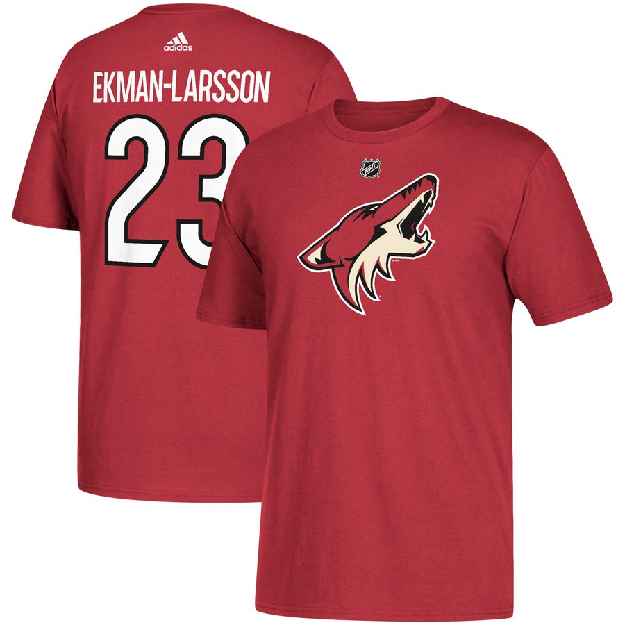 Arizona Coyotes #23 Oliver Ekman-Larsson adidas Name & Number T-Shirt Red