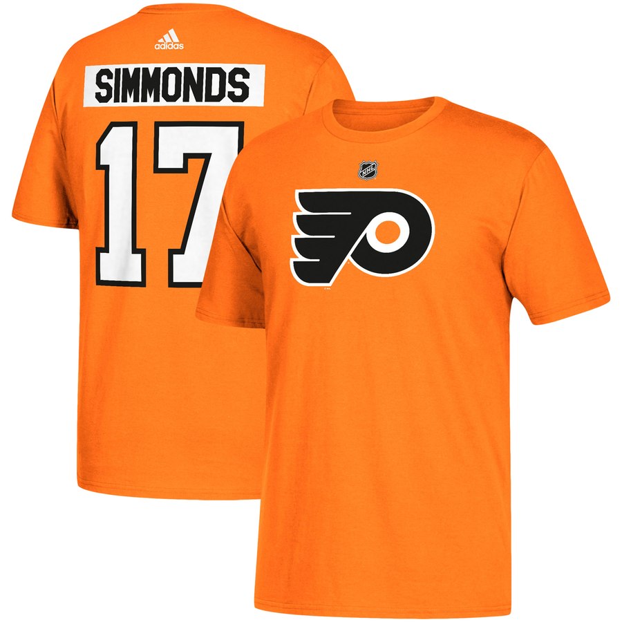 Philadelphia Flyers #17 Wayne Simmonds adidas Name & Number T-Shirt Orange