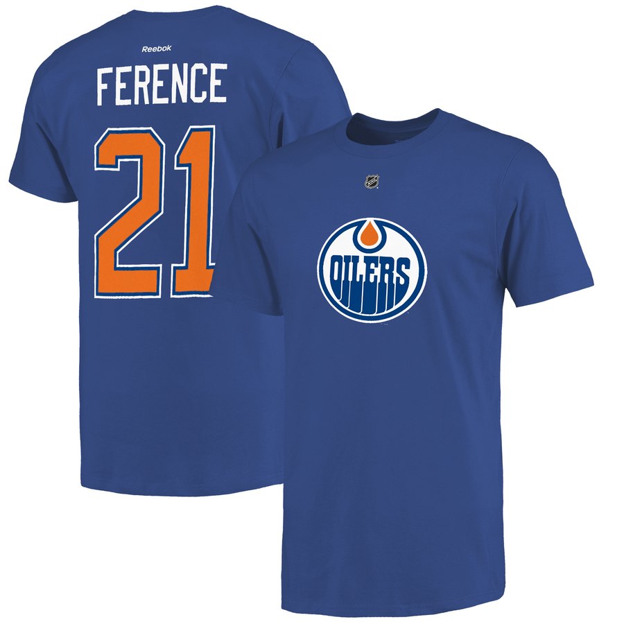 Edmonton Oilers #21 Andrew Ference Reebok Name and Number Player T-Shirt Royal