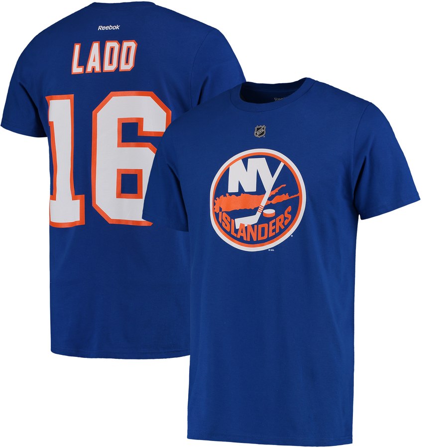 New York Islanders #16 Andrew Ladd Reebok Name & Number T-Shirt Royal