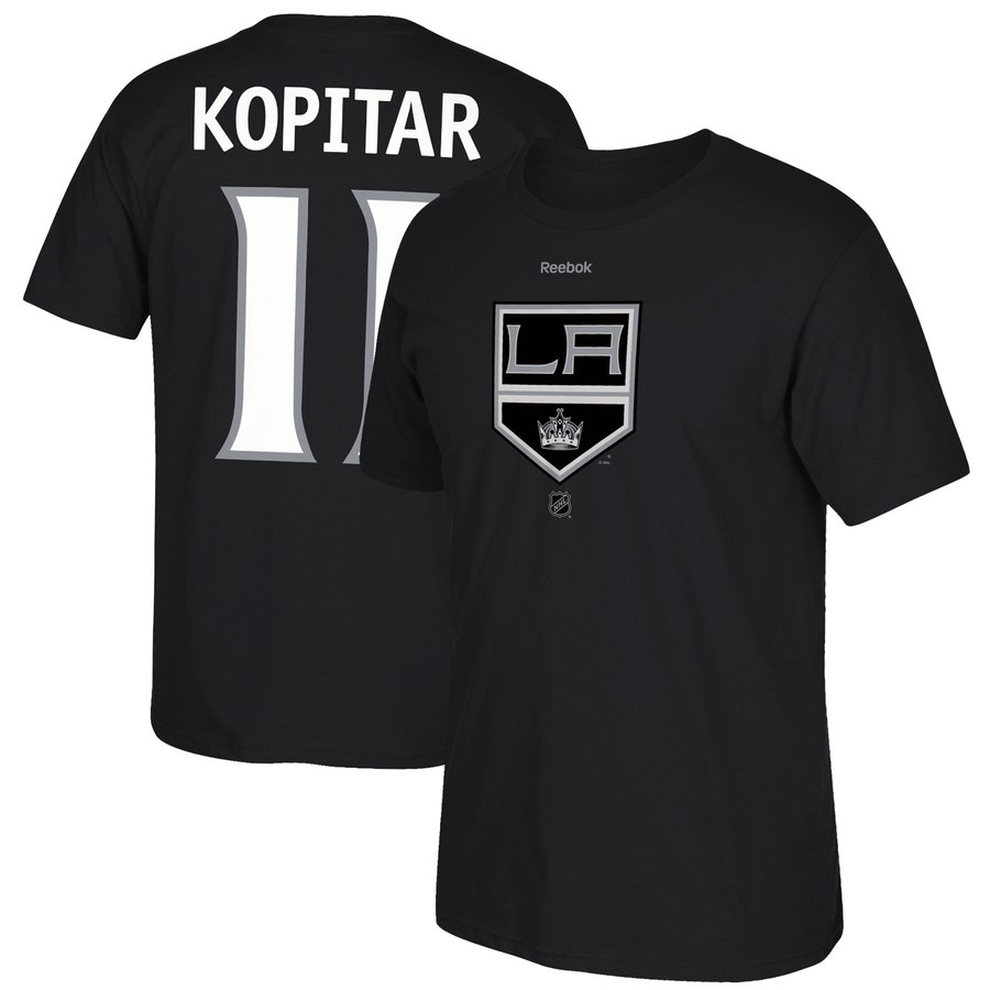 Los Angeles Kings #11 Anze Kopitar Reebok Center Ice TNT Reflect Logo Name & Number T-Shirt Black