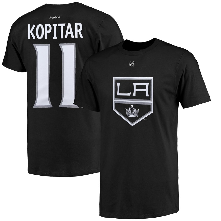 Los Angeles Kings #11 Anze Kopitar Reebok Name and Number Player T-Shirt Black