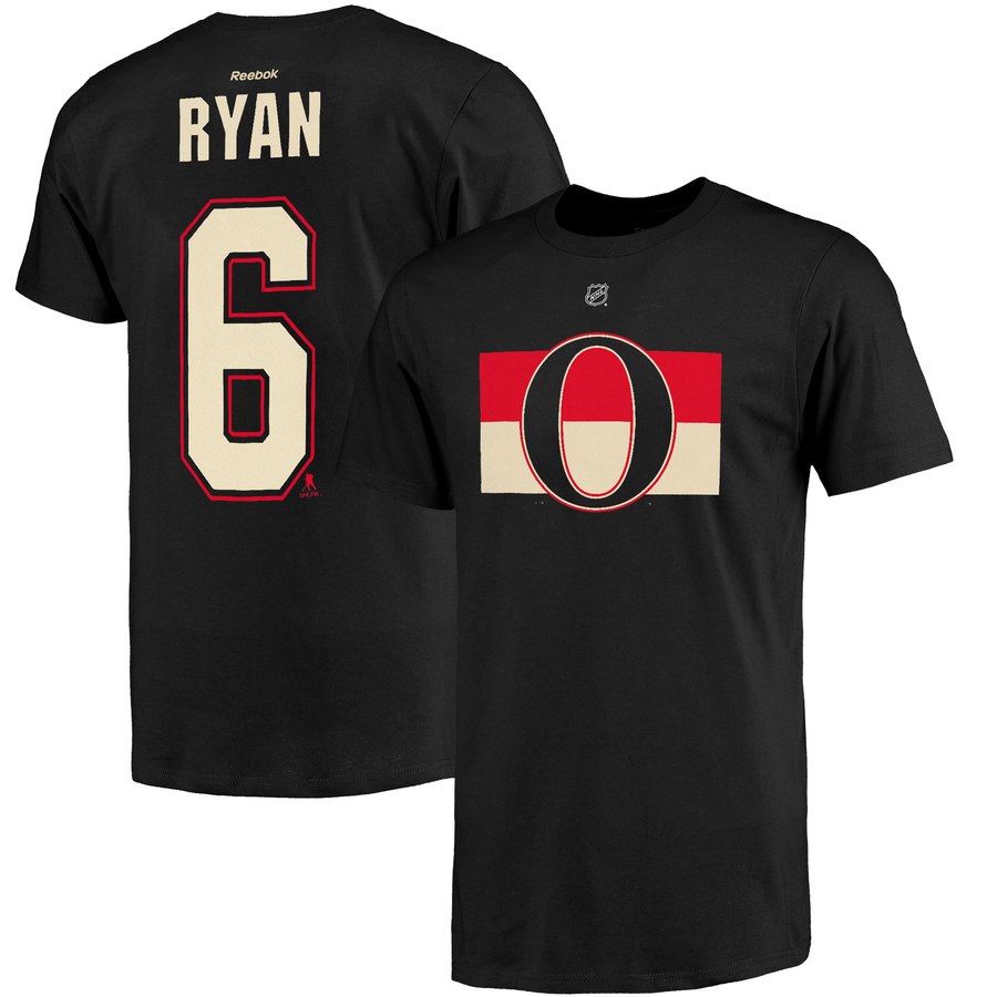 Ottawa Senators #6 Bobby Ryan Reebok Name and Number Player T-Shirt Black