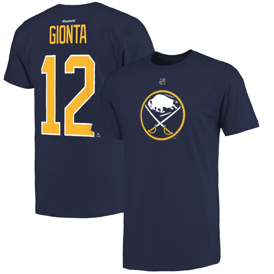 Buffalo Sabres #12 Brian Gionta Reebok Name & Number T-Shirt Navy