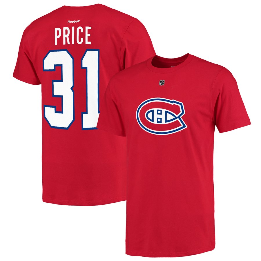 Montreal Canadiens #31 Carey Price Reebok Name and Number Player T-Shirt Red