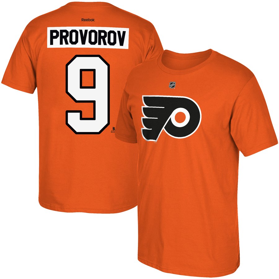 Philadelphia Flyers #9 Ivan Provorov Reebok Name & Number T-Shirt Orange