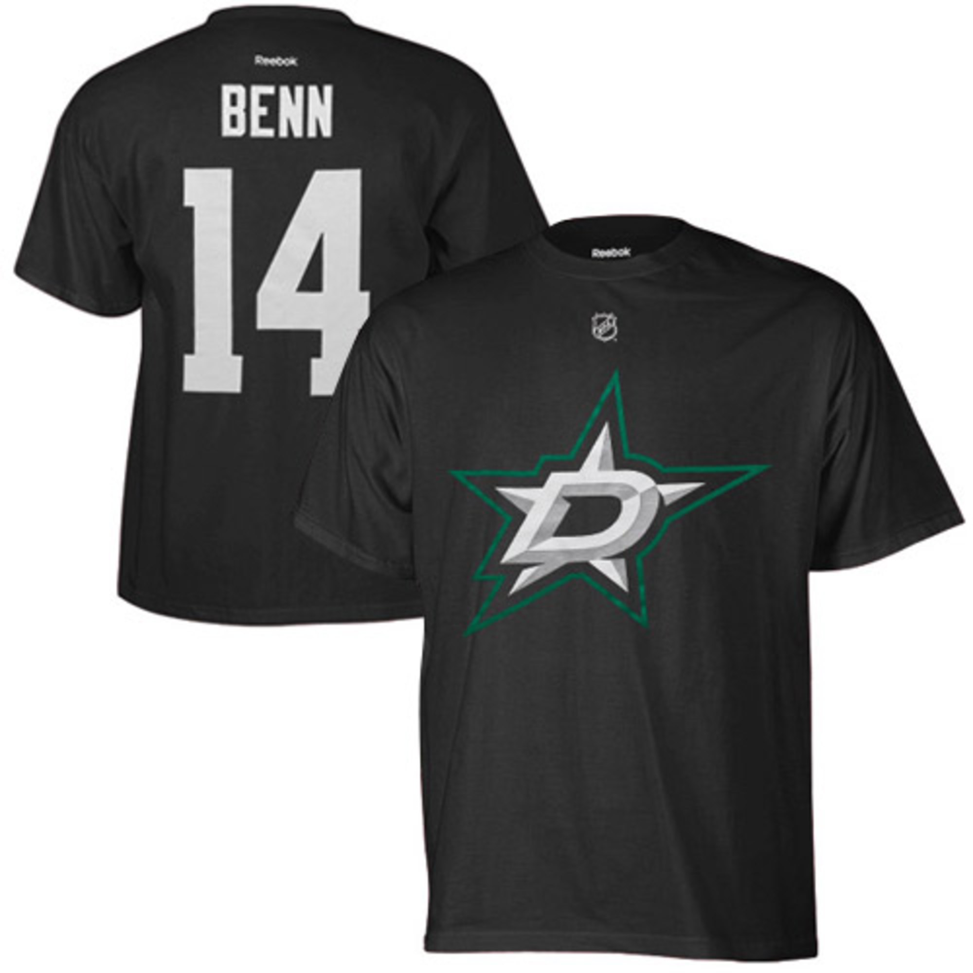 Dallas Stars #14 Jamie Benn Reebok Name and Number Player T-Shirt Black