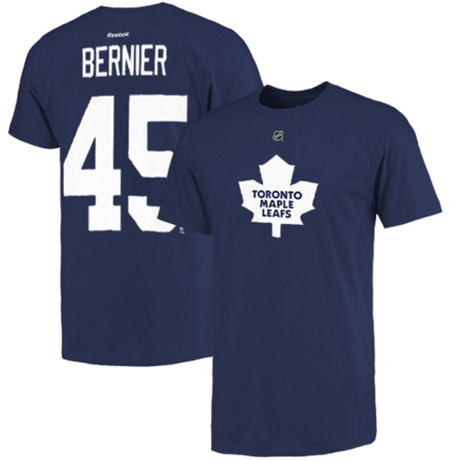 Toronto Maple Leafs #45 Jonathan Bernier Reebok Name and Number Player T-Shirt Navy