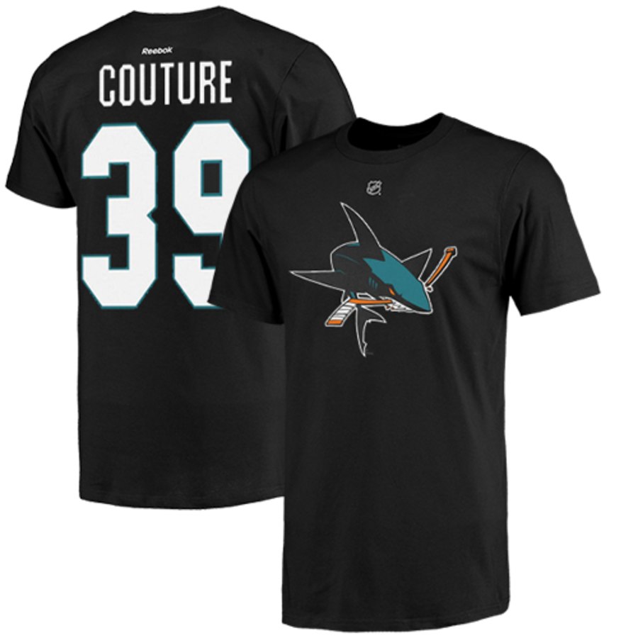 San Jose Sharks #39 Logan Couture Reebok Name and Number Player T-Shirt Black