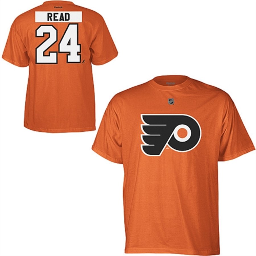 Philadelphia Flyers #24 Matt Read Reebok Name and Number Player T-Shirt Orange