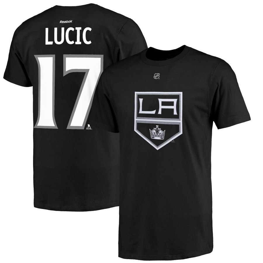 Los Angeles Kings #17 Milan Lucic Reebok Name & Number T-Shirt Black