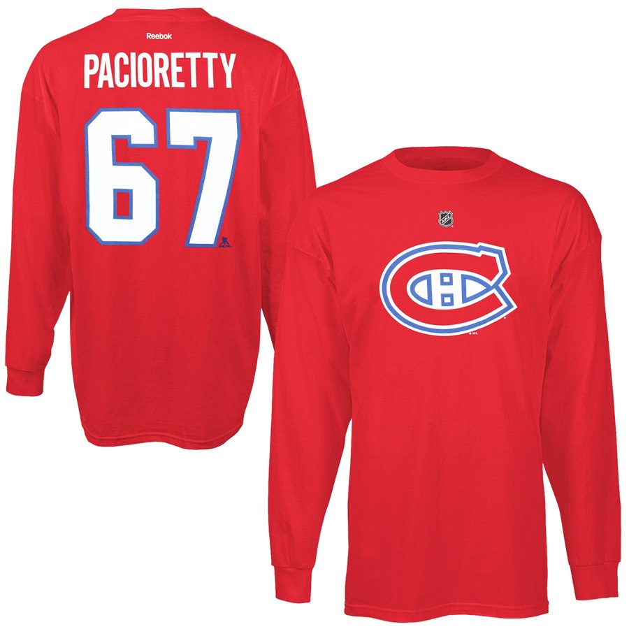 Montreal Canadiens #67 Max Pacioretty Reebok Name & Number Long Sleeve T-Shirt Red