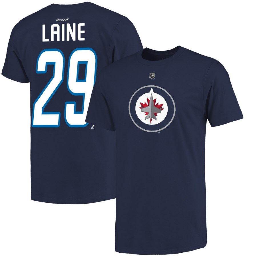 Winnipeg Jets #29 Patrik Laine Reebok Name & Number T-Shirt Navy