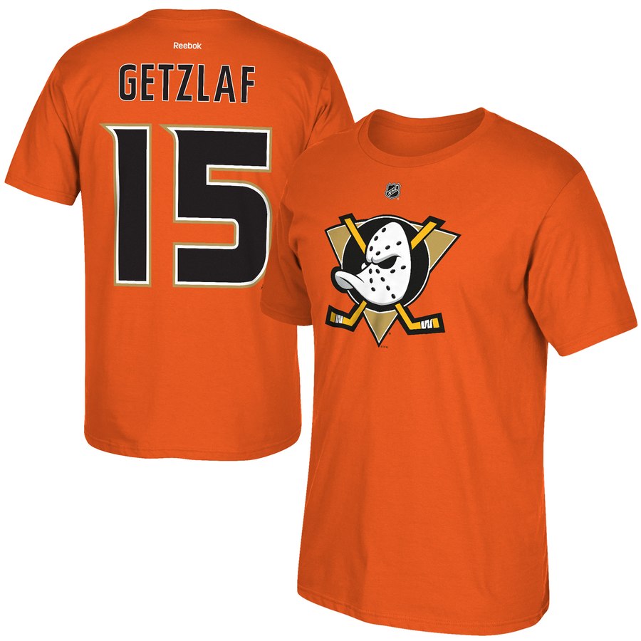 Anaheim Ducks #15 Ryan Getzlaf Reebok Alternate Name & Number T-Shirt Orange