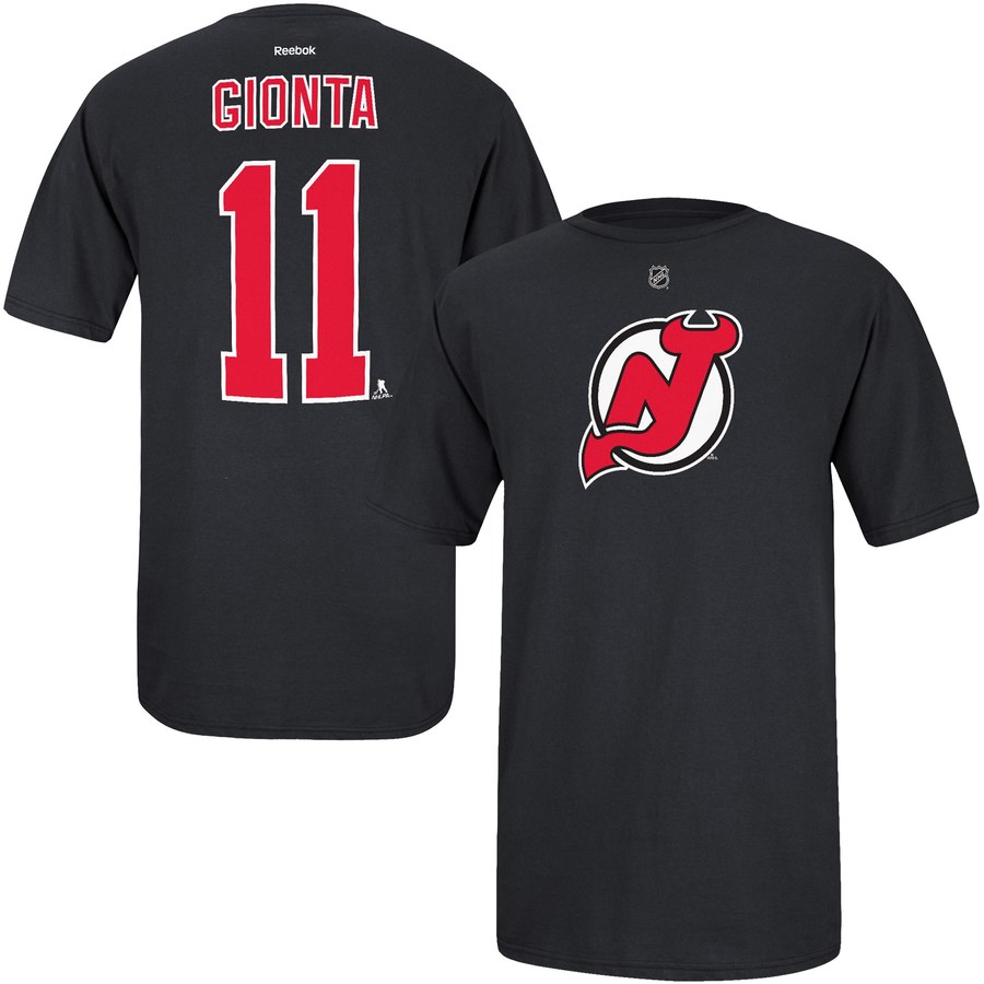 New Jersey Devils #11 Stephen Gionta Reebok Name and Number Player T-Shirt Black