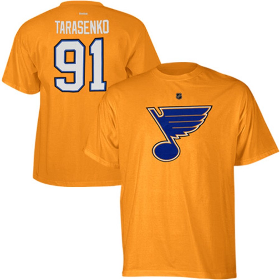 St. Louis Blues #91 Vladimir Tarasenko Reebok Name and Number Player T-Shirt Gold