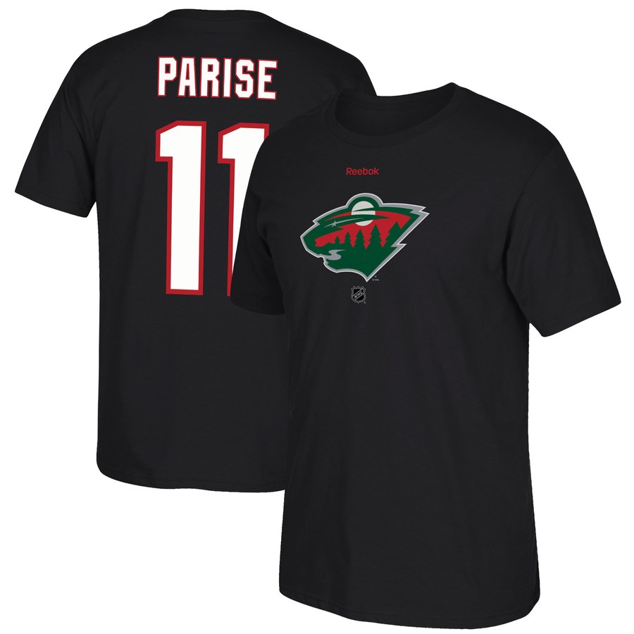 Minnesota Wild #11 Zach Parise Reebok Center Ice TNT Reflect Logo Name & Number T-Shirt Black