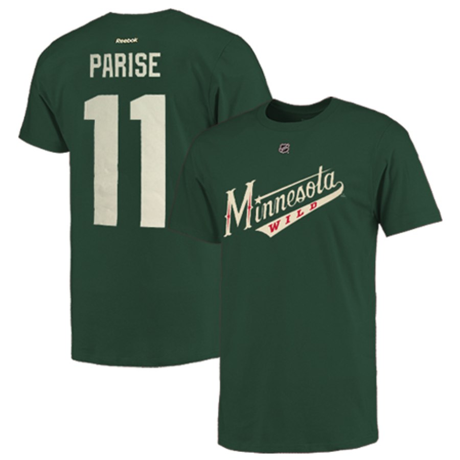 Minnesota Wild #11 Zach Parise Reebok Name and Number Player T-Shirt Green