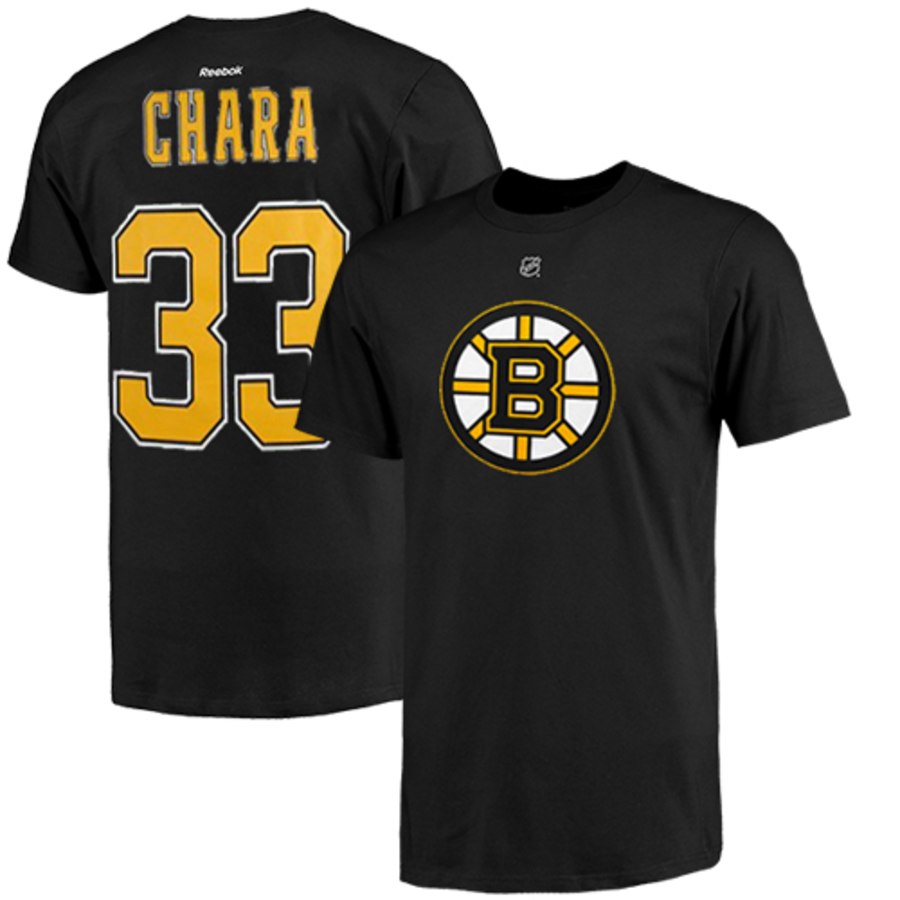 Boston Bruins #33 Zdeno Chara Reebok Name and Number Player T-Shirt Black