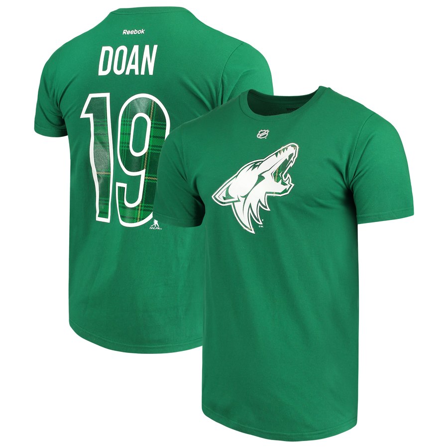 Arizona Coyotes #19 Shane Doan Reebok St. Patrick's Day Name & Number T-Shirt Green