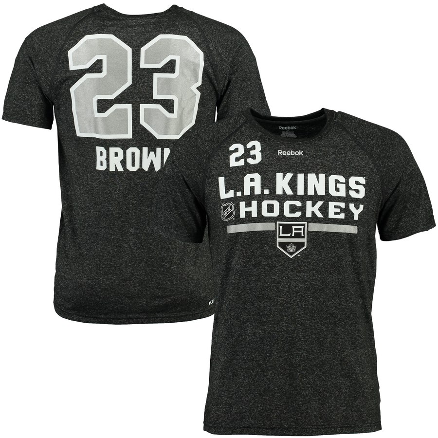 Los Angeles Kings #23 Dustin Brown Reebok Center Ice Freeze Supremium Name & Number T-Shirt Black